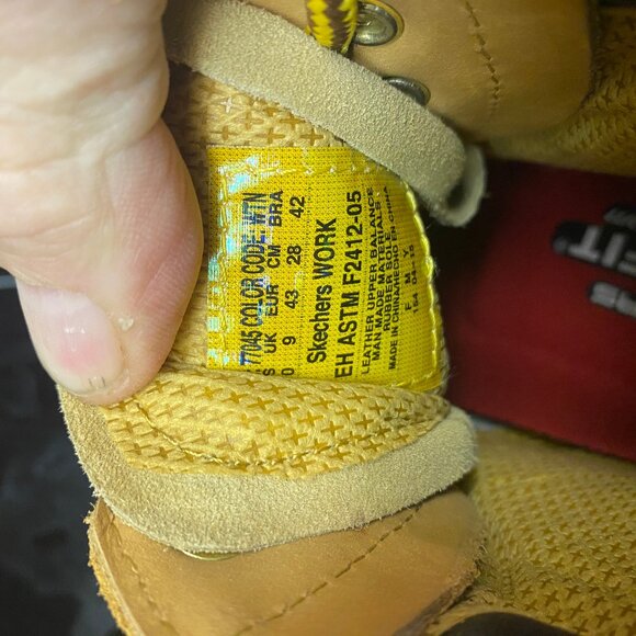 NWOB Mens Sketchers Memory Foam Steel Toe Work Boots Size 10 main image 7
